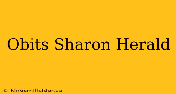 Obits Sharon Herald