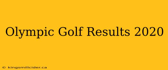 Olympic Golf Results 2020