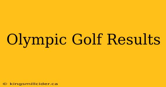 Olympic Golf Results