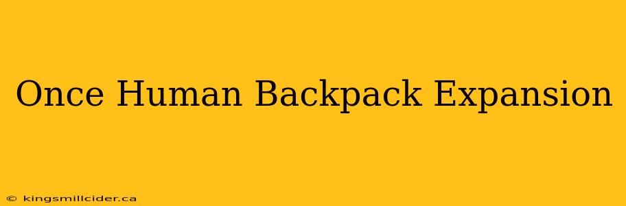 Once Human Backpack Expansion