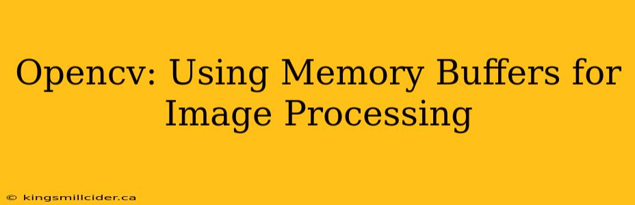 Opencv: Using Memory Buffers for Image Processing