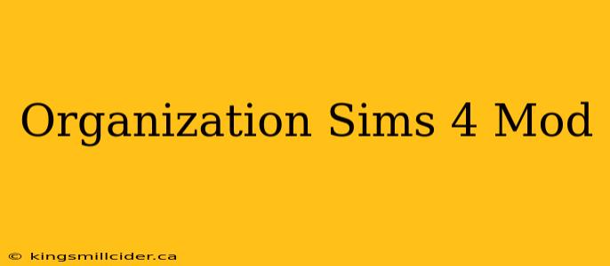 Organization Sims 4 Mod