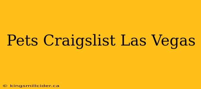 Pets Craigslist Las Vegas