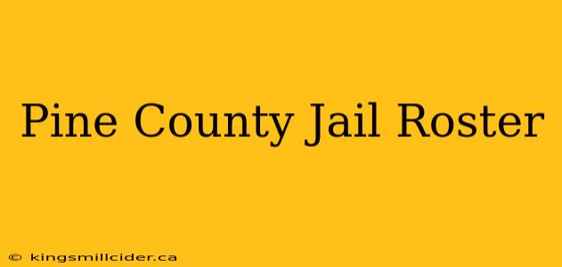 Pine County Jail Roster