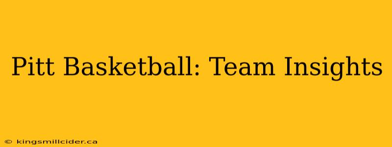 Pitt Basketball: Team Insights