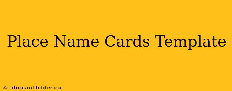 Place Name Cards Template