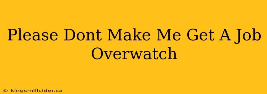 Please Dont Make Me Get A Job Overwatch