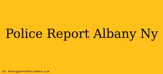 Police Report Albany Ny