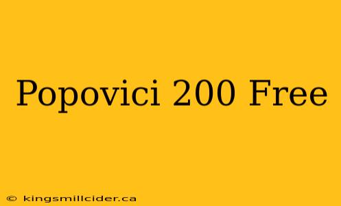 Popovici 200 Free