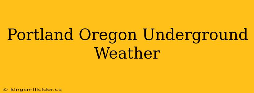 Portland Oregon Underground Weather