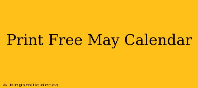 Print Free May Calendar