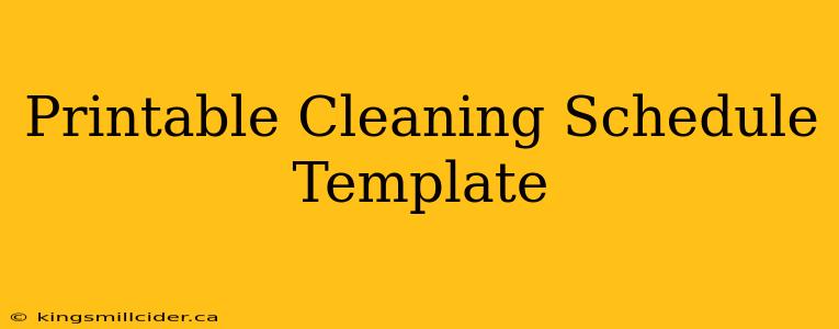 Printable Cleaning Schedule Template