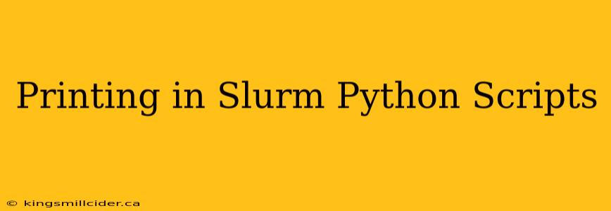 Printing in Slurm Python Scripts