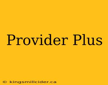 Provider Plus