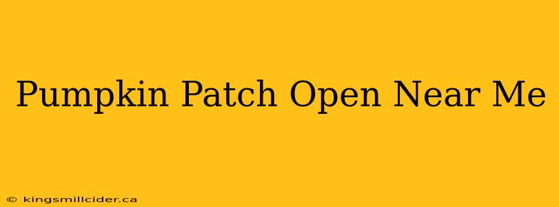 Pumpkin Patch Open Near Me