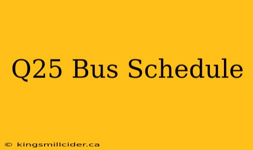 Q25 Bus Schedule