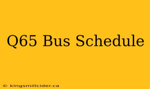 Q65 Bus Schedule