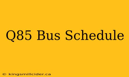 Q85 Bus Schedule