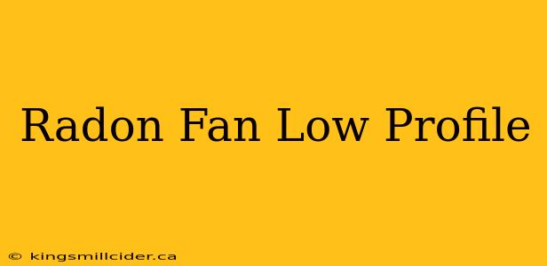 Radon Fan Low Profile