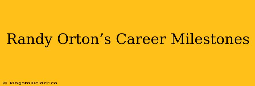 Randy Orton’s Career Milestones