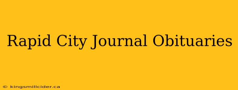 Rapid City Journal Obituaries