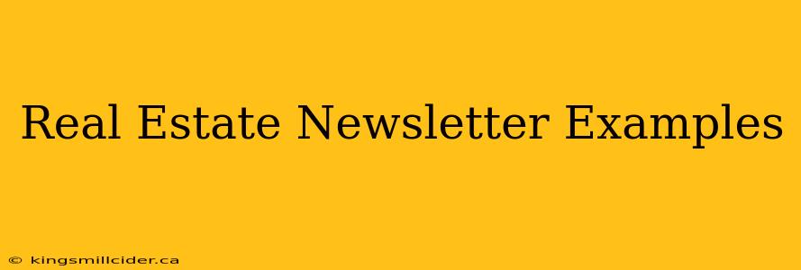 Real Estate Newsletter Examples