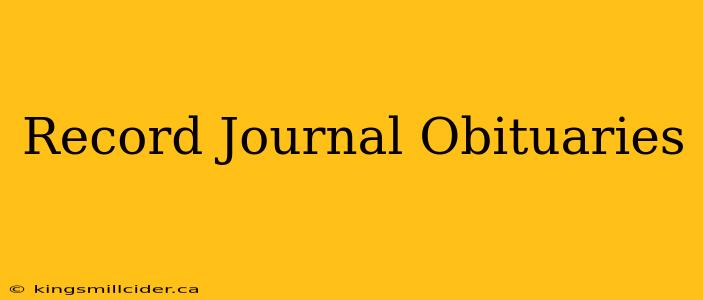 Record Journal Obituaries