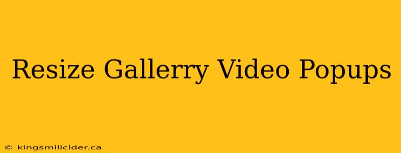 Resize Gallerry Video Popups