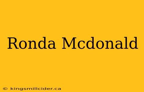 Ronda Mcdonald