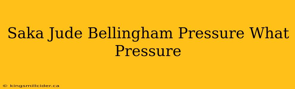 Saka Jude Bellingham Pressure What Pressure