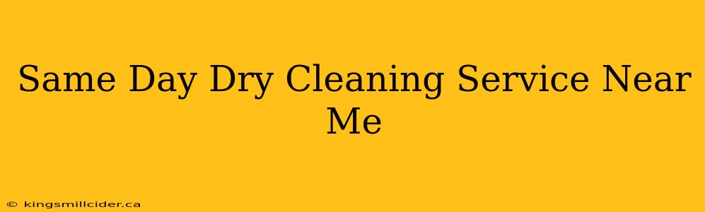 Same Day Dry Cleaning Service Near Me