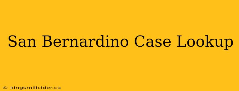 San Bernardino Case Lookup