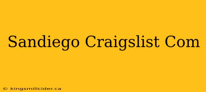 Sandiego Craigslist Com