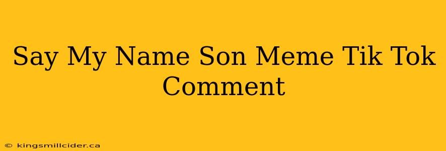 Say My Name Son Meme Tik Tok Comment