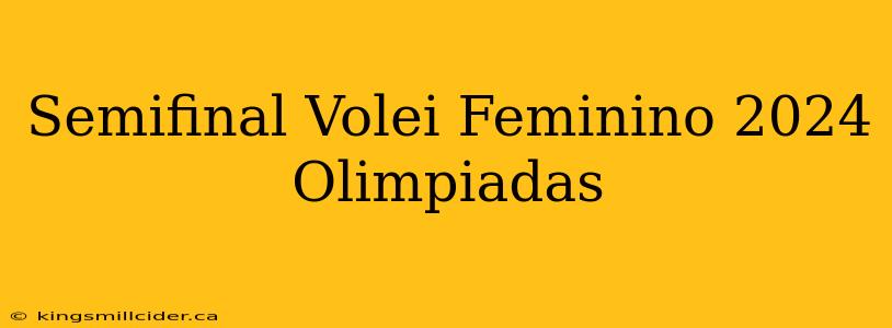 Semifinal Volei Feminino 2024 Olimpiadas