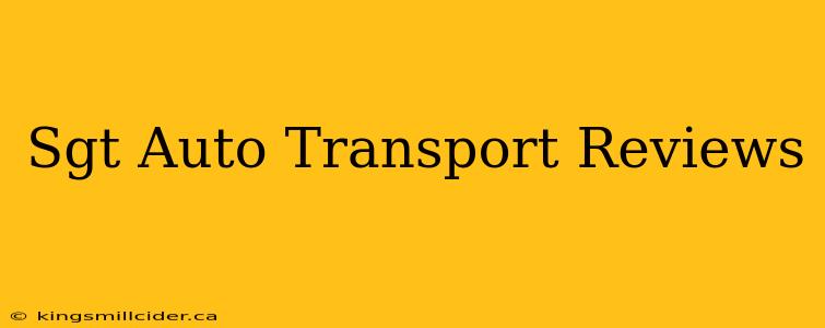 Sgt Auto Transport Reviews