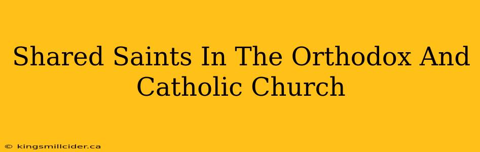 Shared Saints In The Orthodox And Catholic Church