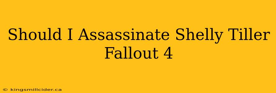 Should I Assassinate Shelly Tiller Fallout 4