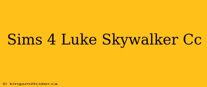 Sims 4 Luke Skywalker Cc