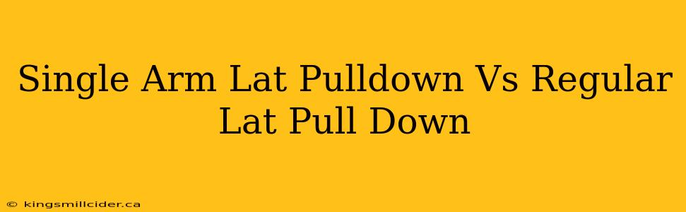 Single Arm Lat Pulldown Vs Regular Lat Pull Down