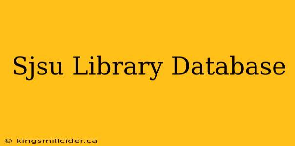 Sjsu Library Database