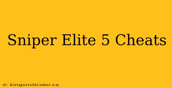 Sniper Elite 5 Cheats