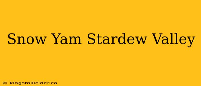 Snow Yam Stardew Valley