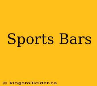 Sports Bars