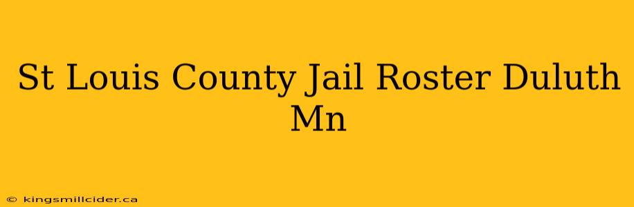 St Louis County Jail Roster Duluth Mn