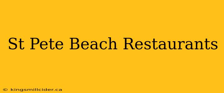 St Pete Beach Restaurants