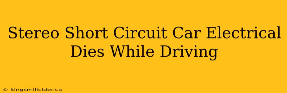 Stereo Short Circuit Car Electrical Dies While Driving