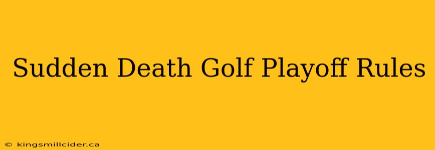 Sudden Death Golf Playoff Rules