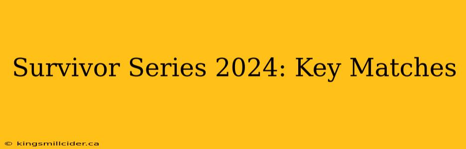 Survivor Series 2024: Key Matches