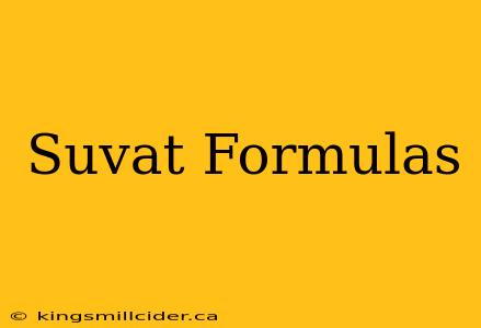 Suvat Formulas